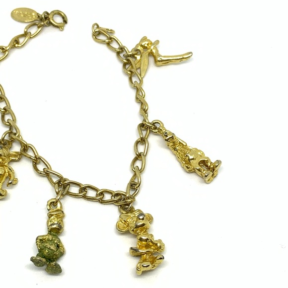 Disney Jewelry Vintage Gold Disney Charm Bracelet Poshmark